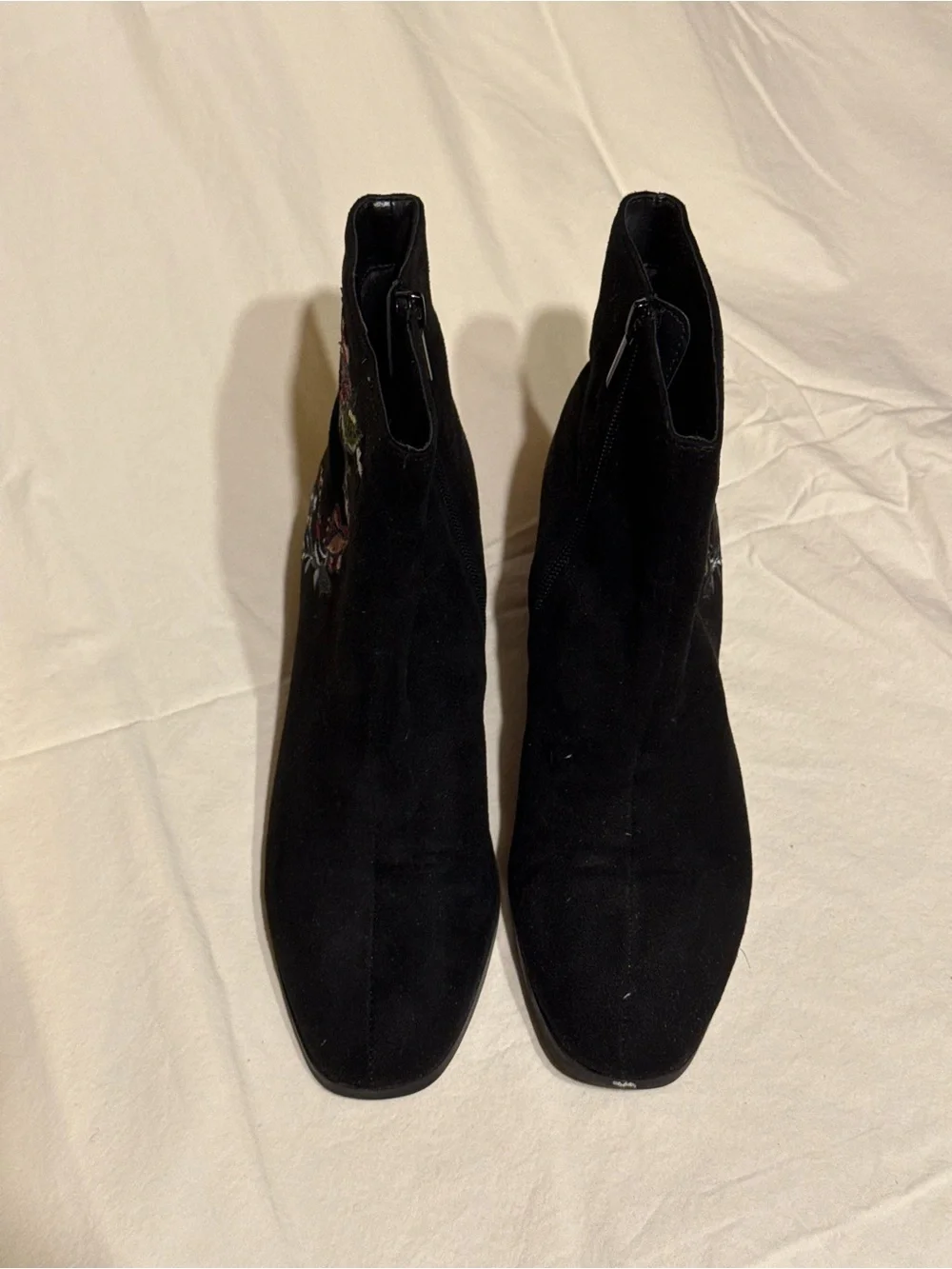 IMPo Electra Black Floral Embroidered Ankle Boots 7.5 Whimsigoth Fall Boho
